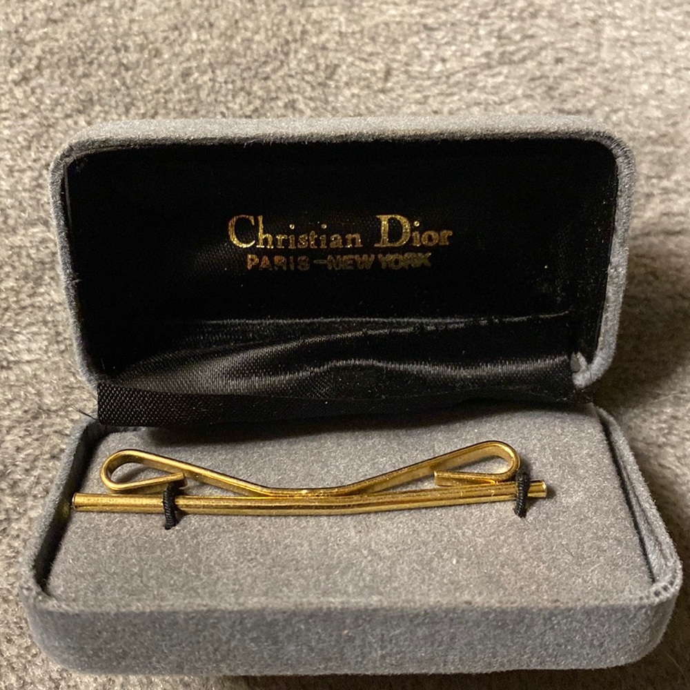 Christian Dior Gold Tie Clip